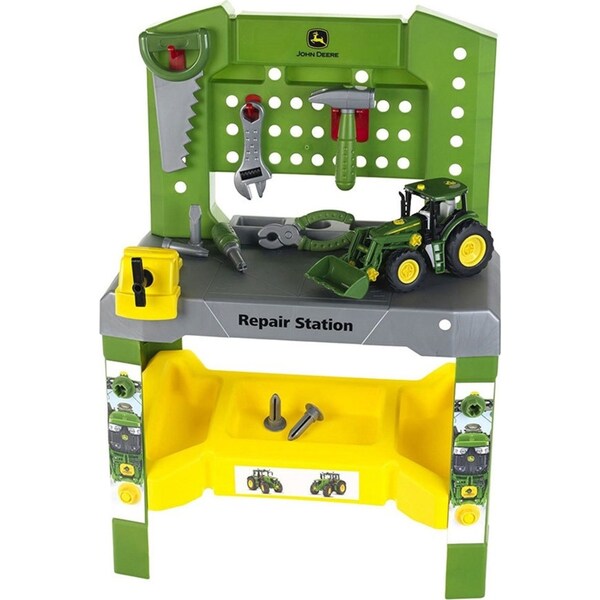 John Deere 75pc Tool Workshop Repair Station w/ Tractor Toy/Game/Fun Kids