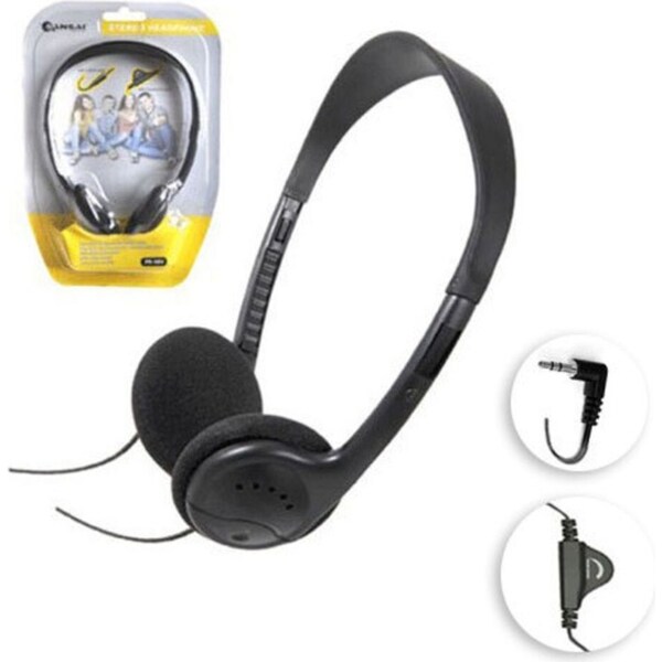 Sansai Stereo Headband Headphones 3.5mm w/Volume Control/Cable 1.5m for TV/Radio