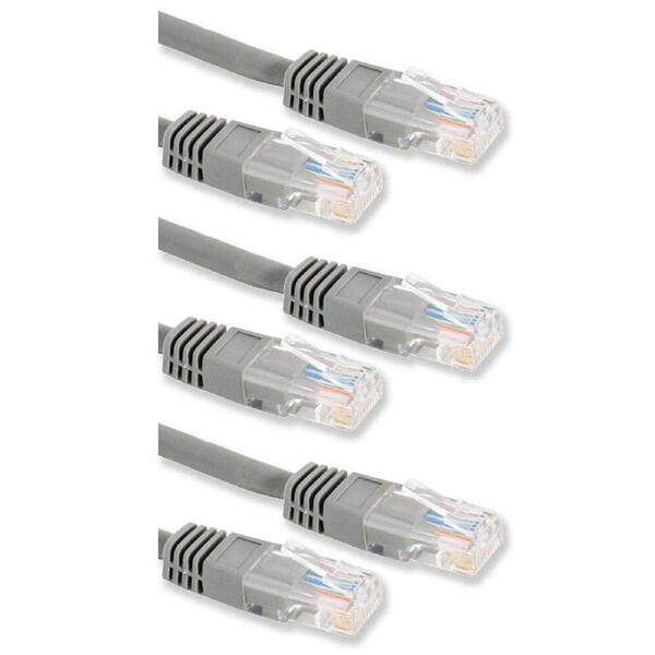 3PK Sansai Grey CAT6 Networking Patch Cable Ethernet Internet for PC/MAC Router