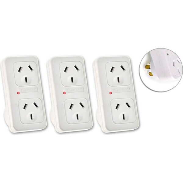 3x Sansai Vertical Powerpoint Double Surge Protector Adaptor/Outlet Spliter/AU