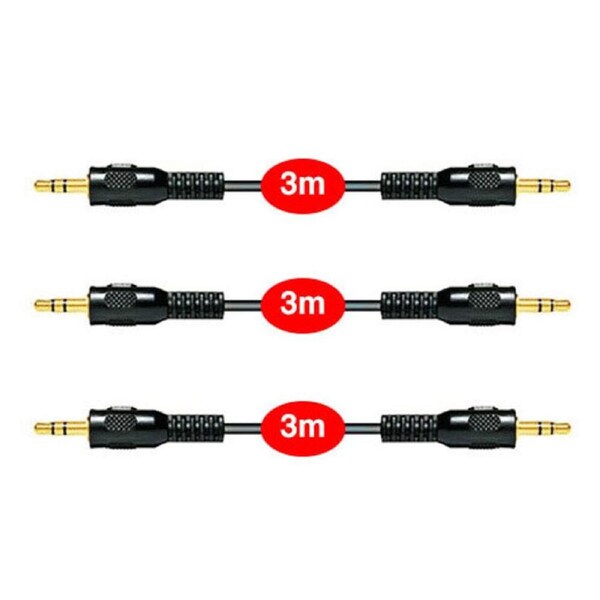 3pc Sansai 3m Stereo AUX/Cable Audio 3.5mm Male to Male/Auxiliary Cord/Extension