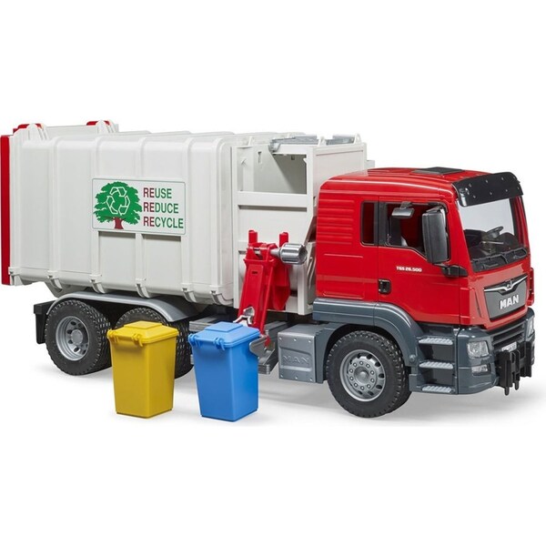 Bruder 53cm 1:16 MAN TGS Side Loading Garbage/Recycling Truck w/Bin Kids Toy