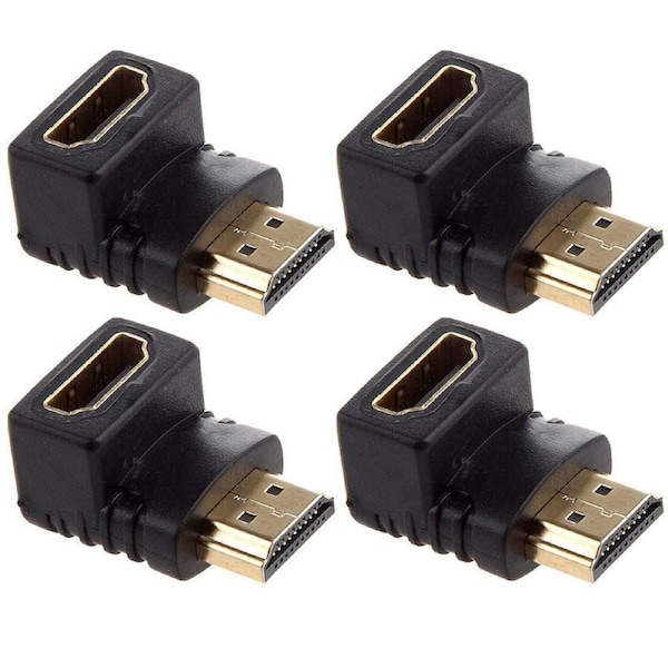 4PK Westinghouse HDMI 90° Angle L Male to Female Adaptor Connector Gold Plated