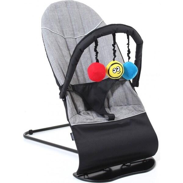 Vee Bee Baby Minder Cushioned Rocker/Bouncer for Infant Seat/Chair w/Toys Gray