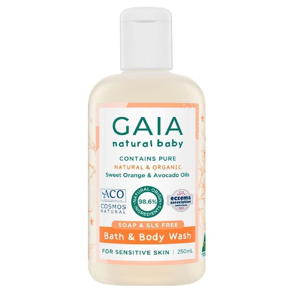 Gaia 250ml Pure/Organic Bath & Body Wash for Baby/Kids/Toddlers Vegan Friendly