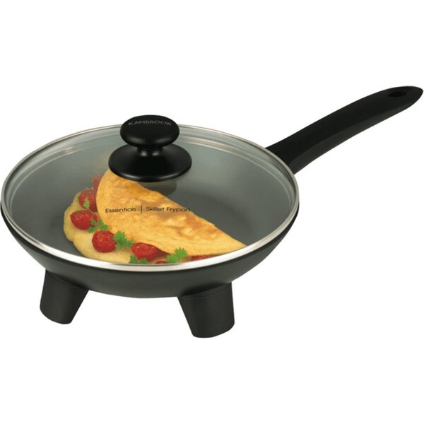 Kambrook 24cm Electric Die-Cast Non-Stick Skillet Frypan Glass Lid/Pancake Maker