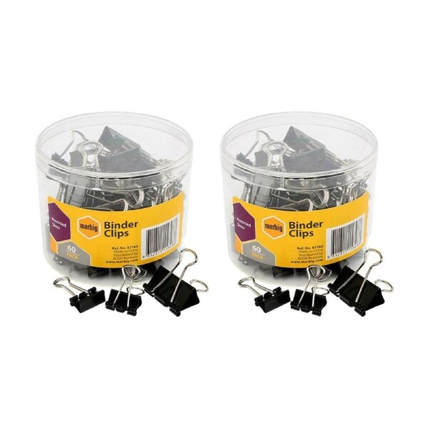 120PC Marbig Paper Fold Back/Binder Clips Assort Sizes Office/Home Use/Essential