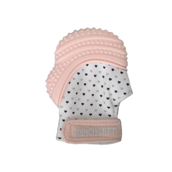 Malarkey Kids Munch Mitt Baby 3-7m Teething Mitten Gloves Silicone Pastel Pink