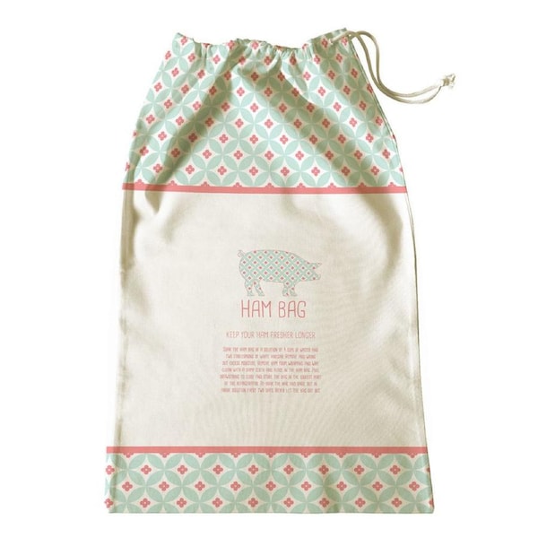 Avanti 65x40cm Ham Bag Kitchen Storage Fresh Food Saver Drawstring Cotton Pouch