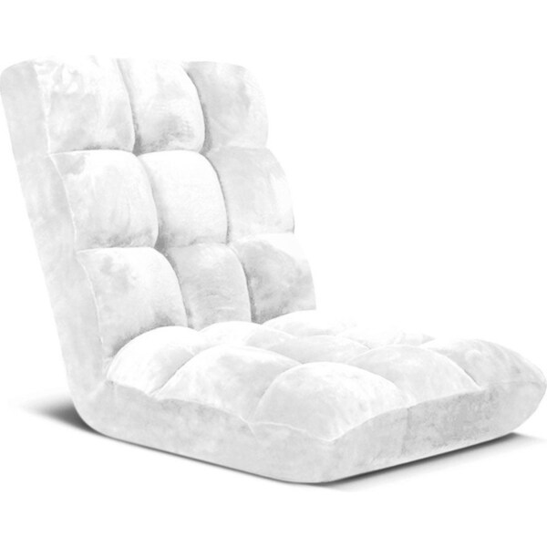 SOGA Floor Recliner Folding Lounge Sofa Futon Couch Folding Chair Cushion White