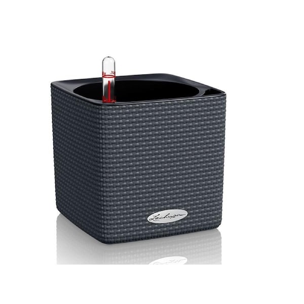 LECHUZA PURO CUBE COLOR 14 PLANTER POT (SLATE)