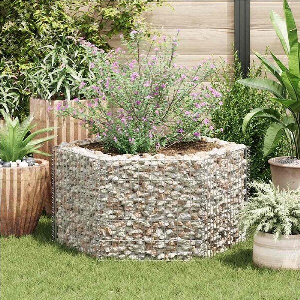 Hexagonal Gabion Raised Bed 100x90x50 cm vidaXL