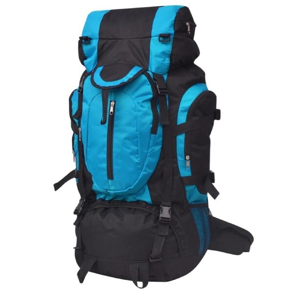 Hiking Backpack XXL 75 L Black and Blue vidaXL
