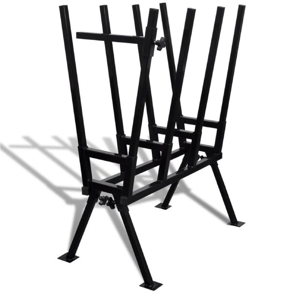 Black Powder-Coated Saw Horse for Woodworking vidaXL