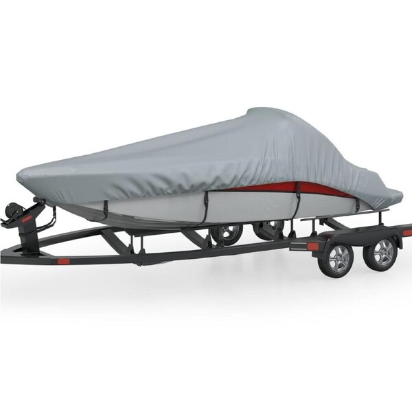 Boat Cover Grey Length 610-671 cm Width 254 cm vidaXL