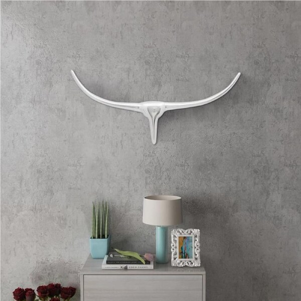 Wall Mounted Aluminium Bull?s Head Decoration Silver 72 cm vidaXL