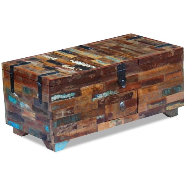 Coffee Table Box Chest Solid Reclaimed Wood 80x40x35 cm vidaXL