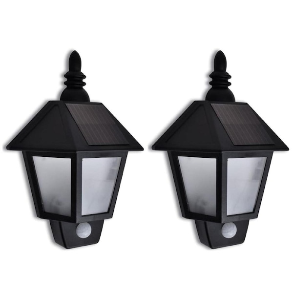 Solar Wall Lamp with Motion Sensor 2 pcs vidaXL