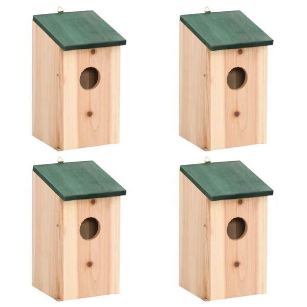 Bird House Nesting Box Wood 4 pcs vidaXL