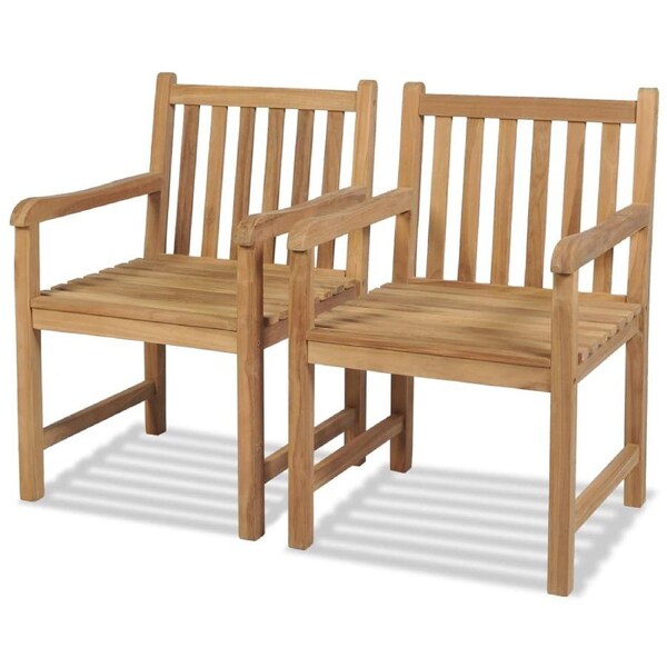 Outdoor Chairs 2 pcs Solid Teak Wood vidaXL