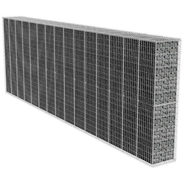 Gabion Wall with Cover Galvanised Steel 600x50x200 cm vidaXL