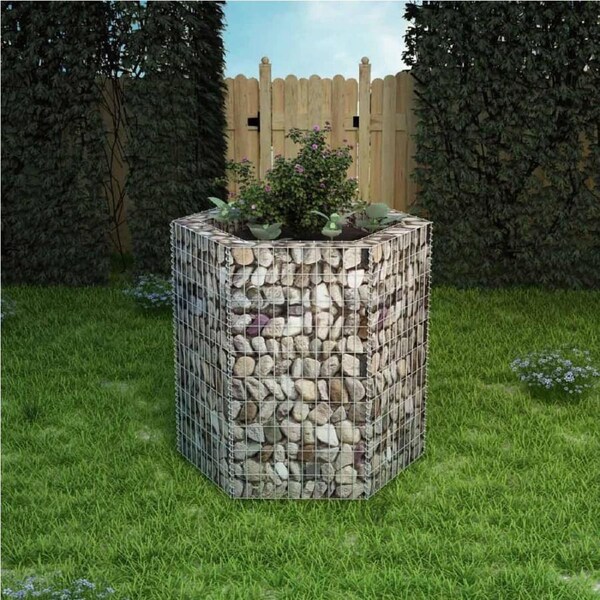 Hexagonal Gabion Raised Bed 100x90x100 cm vidaXL