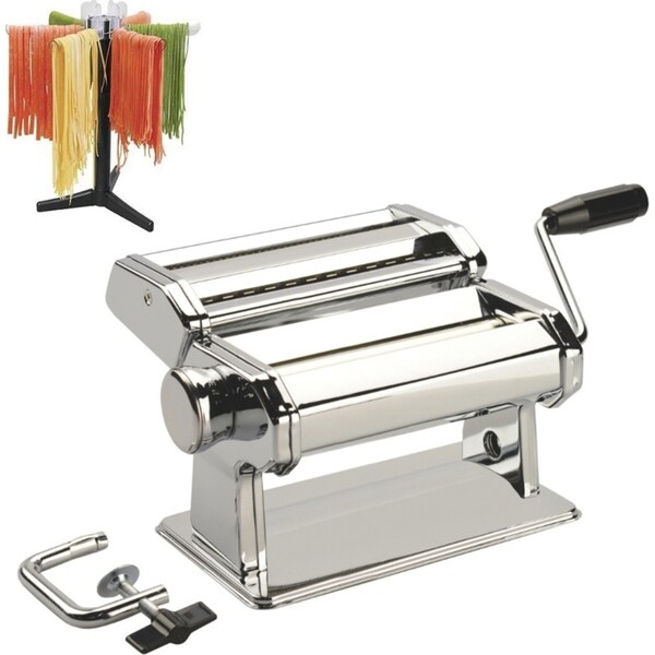Avanti 150mm Adjustable Pasta Making Machine Stainless Steel + Drying Rack