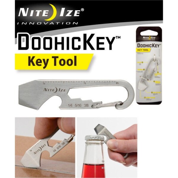 Nite Ize DoohicKey Multi-Tool Stainless Bottle Opener , Screwdriver , Carabiner , Wrench