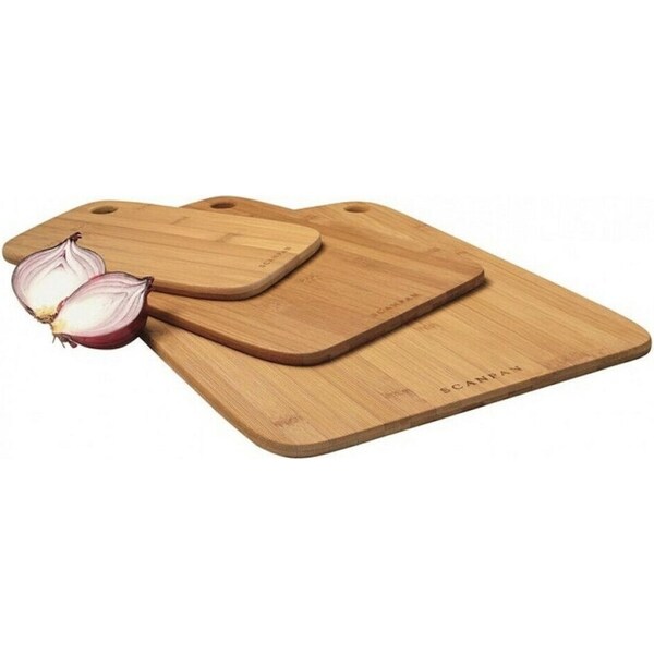 New Scanpan Bamboo 3 Piece 3pc Cutting Chopping Board Set