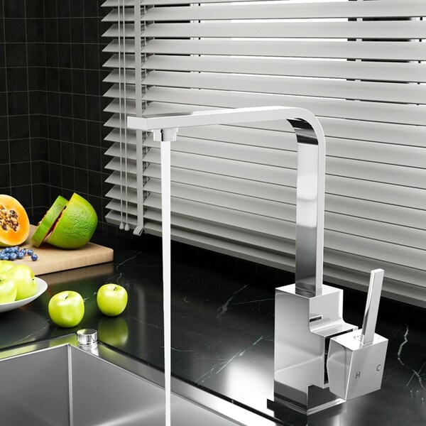 1X Cefito Kitchen Tap Mixer Tap Square Sink Faucet Basin Laundry Chrome