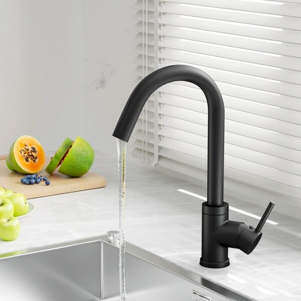 1X Cefito Kitchen Tap Mixer Tap Round Sink Faucet Basin Laundry Black