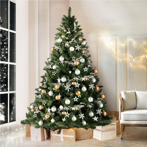 2.7m Christmas Tree Jingle Jollys Green Xmas Tree Decorations 1590 Tips