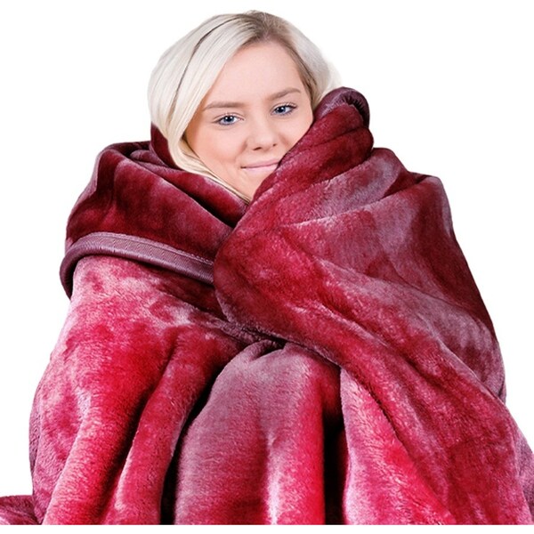 Laura Hill Mink Blanket Double Sided 800GSM Queen Size Soft Plush Bed Faux Throw Rug 220 X 240cm Red