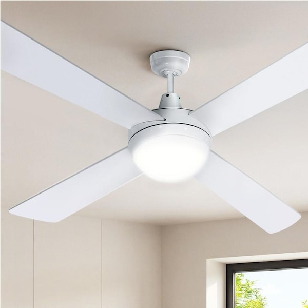 52 Inch Devanti Ceiling Fan DC Motor LED Light Remote - Light Wood
