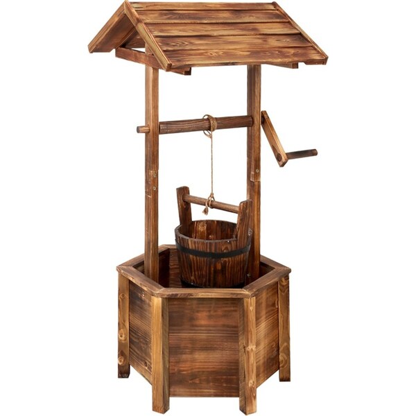 1x Gardeon Garden Decor Outdoor Ornament Wooden Wishing Well