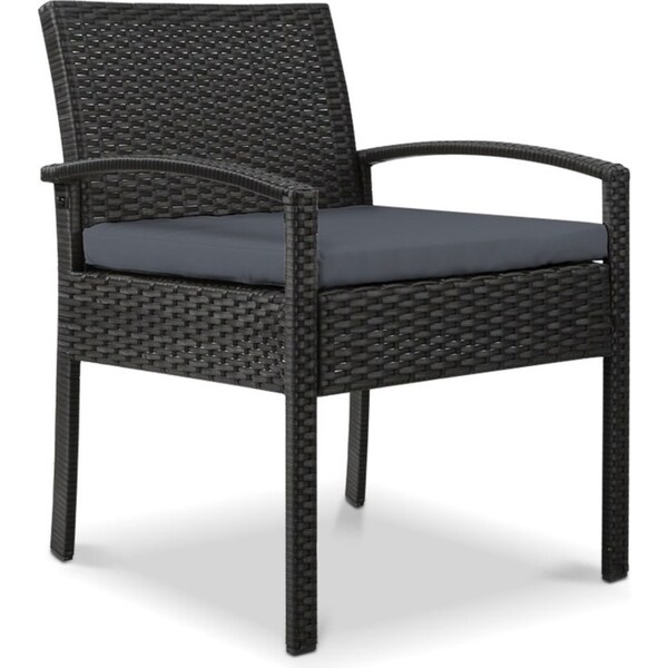 1x Gardeon Outdoor Dining Chairs Patio Furniture Rattan Lounge Chair Cushion Felix