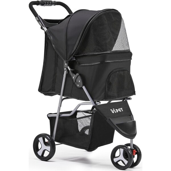 i.Pet Pet Stroller Dog Pram Cat Carrier Large Travel Pushchair Foldable 3 Wheels