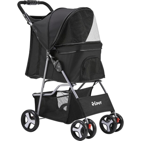 i.Pet Stroller Dog Cat Cage Carrier Travel Pushchair Foldable Pram 4-Wheel