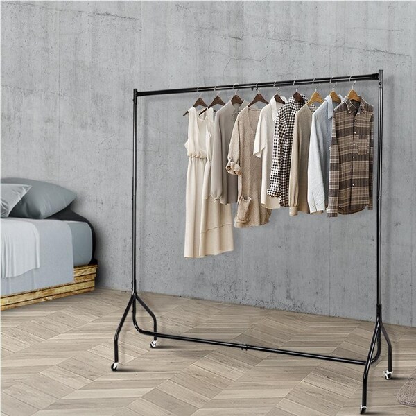 182CM Artiss Clothes Rack Airer Coat Stand 6FT Rail Wheels