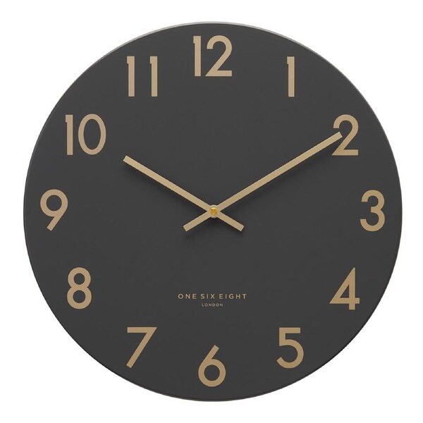 JONES Charcoal 30cm Silent Wall Clock