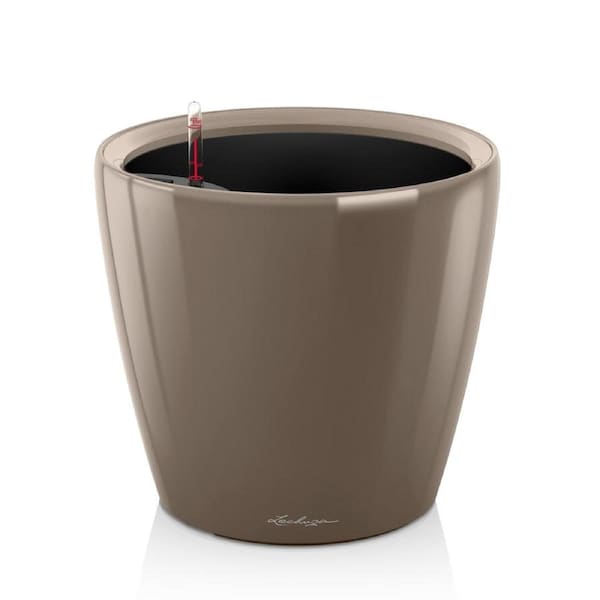 LECHUZA CLASSICO LS 50 PLANTER POT (HIGH GLOSS TAUPE)