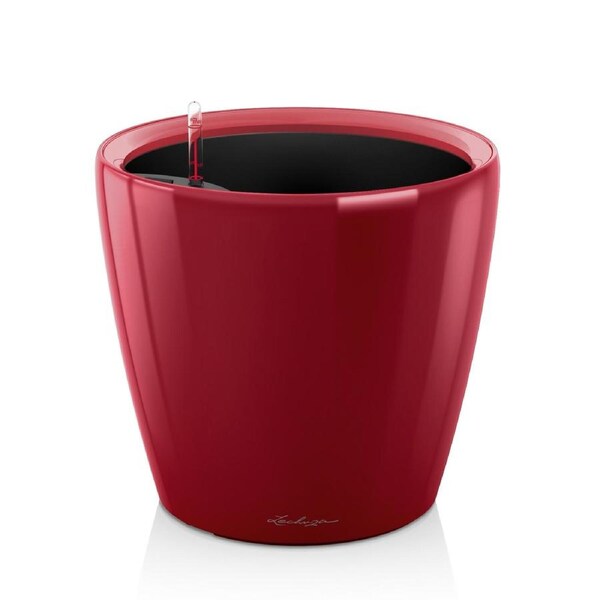 LECHUZA CLASSICO LS 35 PLANTER POT (HIGH GLOSS SCARLET RED)