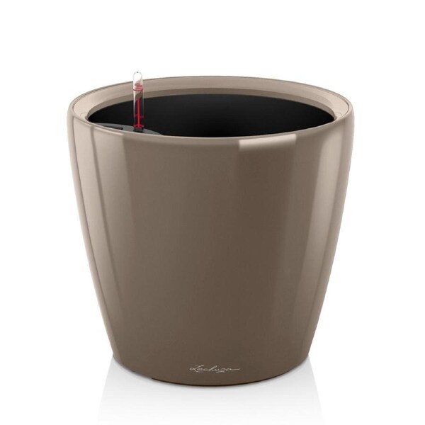 LECHUZA CLASSICO LS 35 PLANTER POT (HIGH GLOSS TAUPE)
