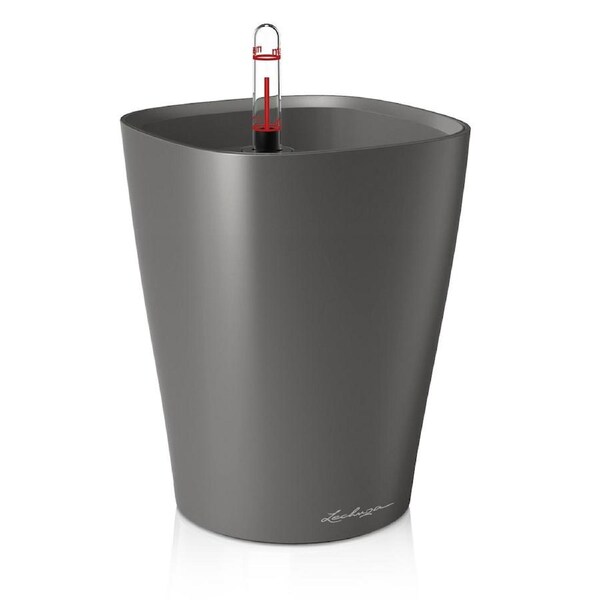 LECHUZA DELTINI PLANTER POT (METALLIC CHARCOAL)