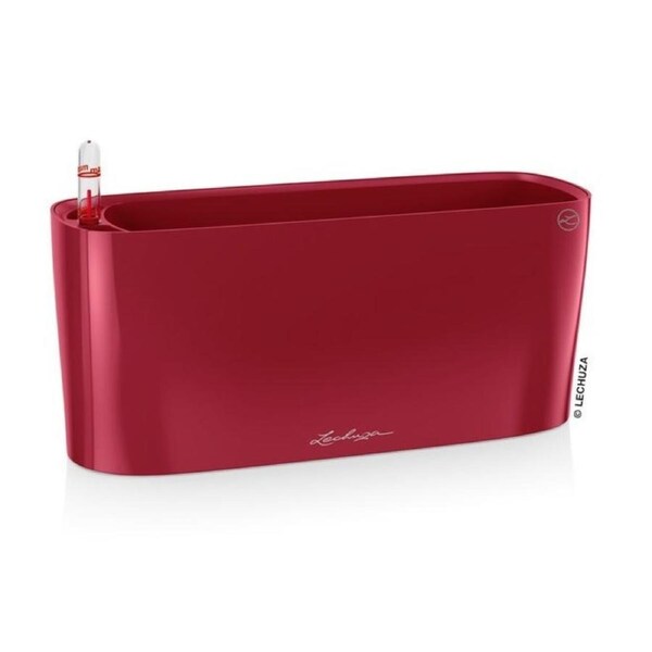 LECHUZA DELTA 10 PLANTER POT (HIGH GLOSS SCARLET RED)