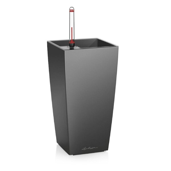 LECHUZA MINI CUBI PLANTER POT (METALLIC CHARCOAL)