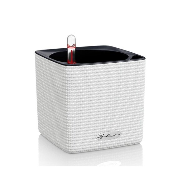 LECHUZA PURO CUBE COLOR 16 PLANTER POT (WHITE)