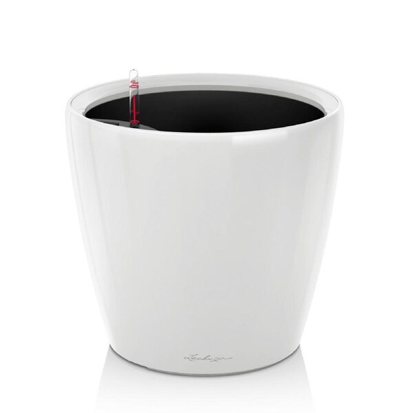 LECHUZA CLASSICO LS 28 PLANTER POT (HIGH GLOSS WHITE)