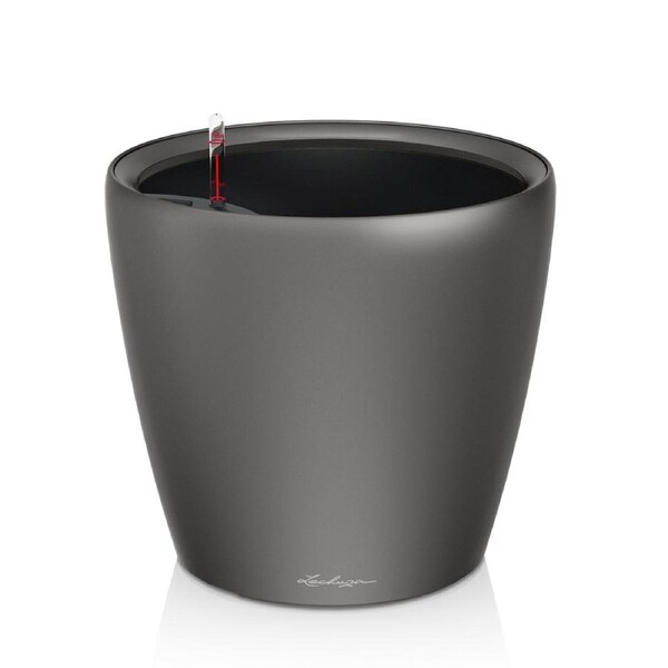 LECHUZA CLASSICO LS 21 PLANTER POT (METALLIC CHARCOAL)