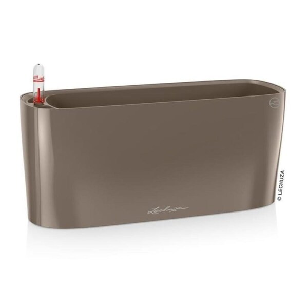 LECHUZA DELTA 10 PLANTER POT (HIGH GLOSS TAUPE)